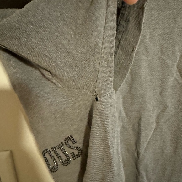 Booty-licious Rhinestone Boxy Short Sleeve Tee Women’s Small Y2K Mcbling Grey - Picture 8 of 12